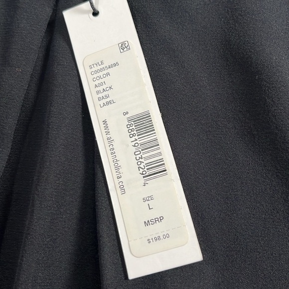 Alice + Olivia Black Racer Back Dress Size L NWT - Picture 9 of 9